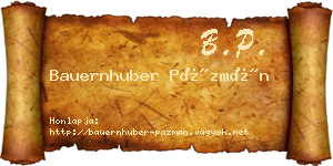 Bauernhuber Pázmán névjegykártya